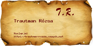 Trautman Rózsa névjegykártya